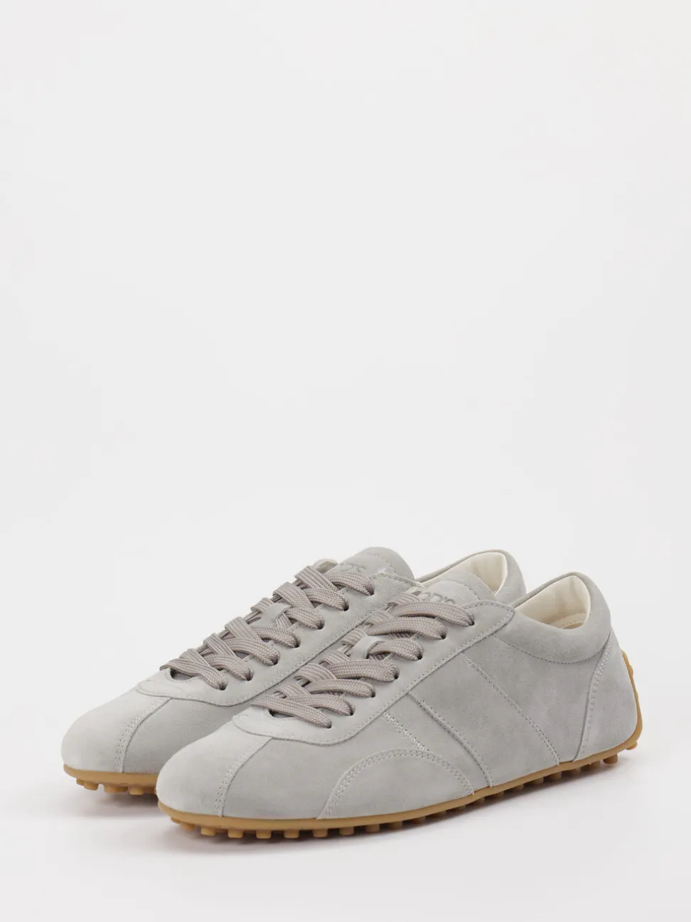 Tod's – Sneaker aus Veloursleder hellgrau