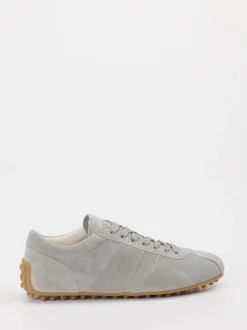Tod's – Sneaker aus Veloursleder hellgrau
