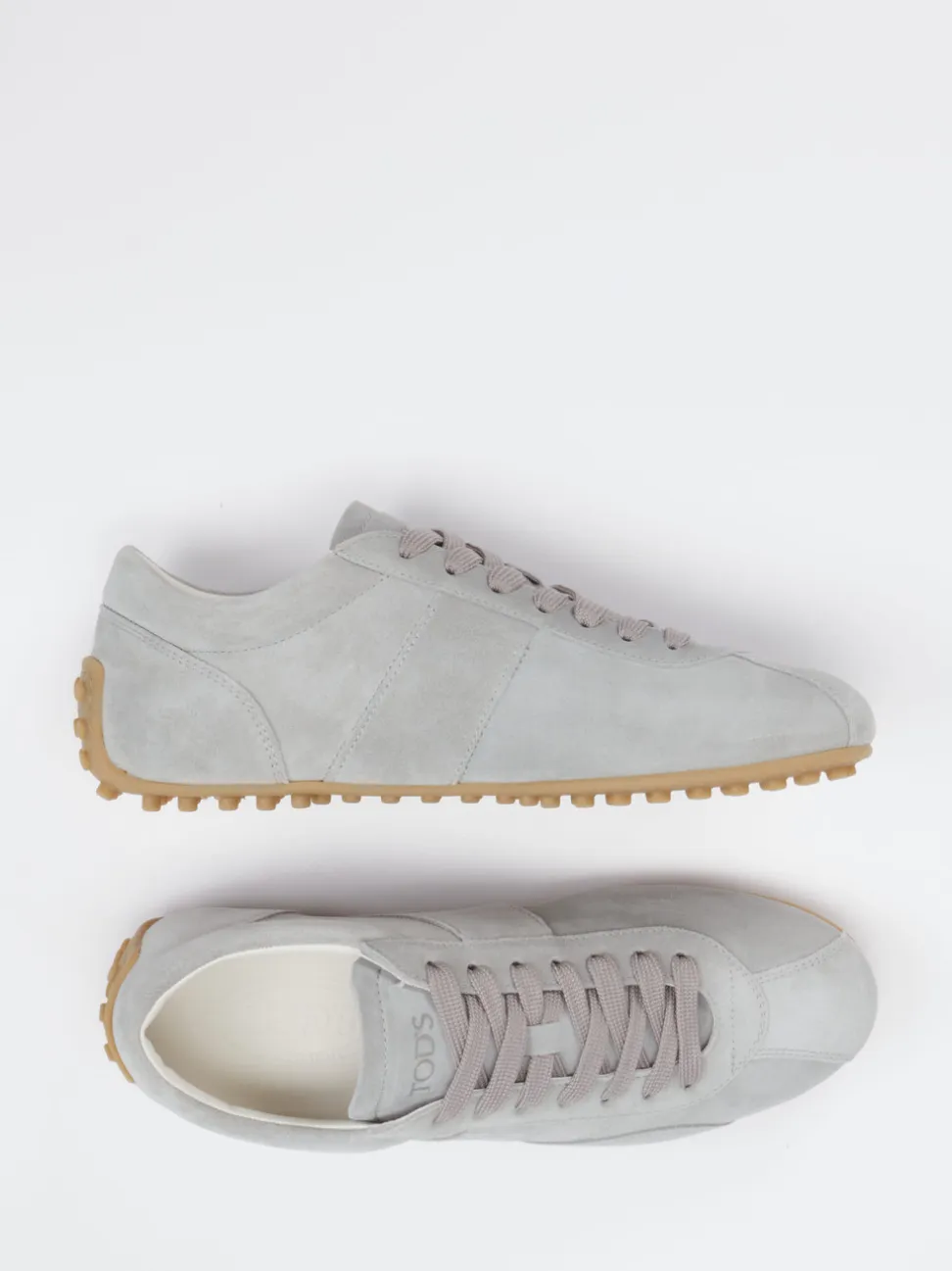 Tod's – Sneaker aus Veloursleder hellgrau