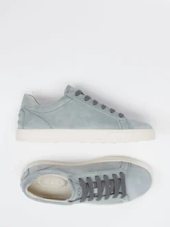 Tod's – Sneaker aus Veloursleder in Taubenblau