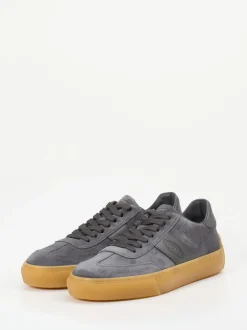 Tod's – Sneaker aus Veloursleder anthrazit