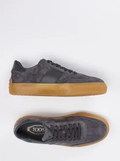 Tod's – Sneaker aus Veloursleder anthrazit