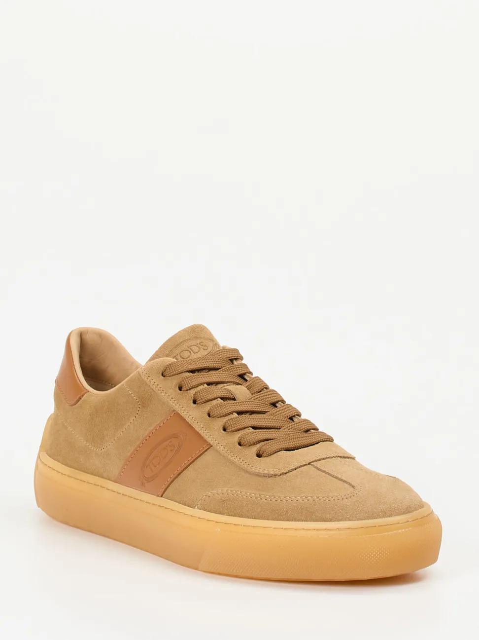Tod's – Sneaker aus Veloursleder in Sandbeige