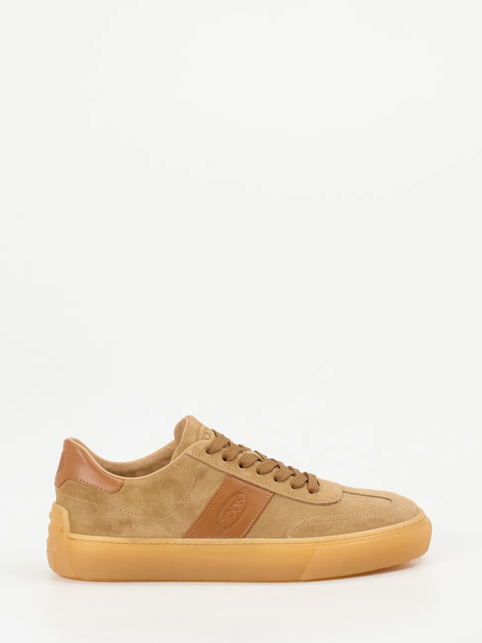 Tod's – Sneaker aus Veloursleder in Sandbeige