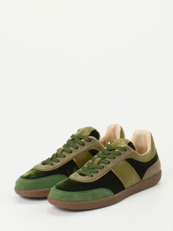 Tod's – Sneaker aus Veloursleder in Grüntönen