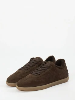Tod's – Sneaker aus Veloursleder mit Lammfellfutter