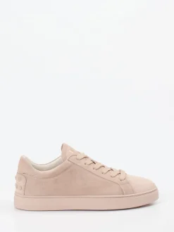Tod's – Sneaker aus Veloursleder in Beige