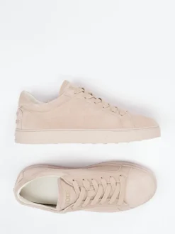 Tod's – Sneaker aus Veloursleder in Beige