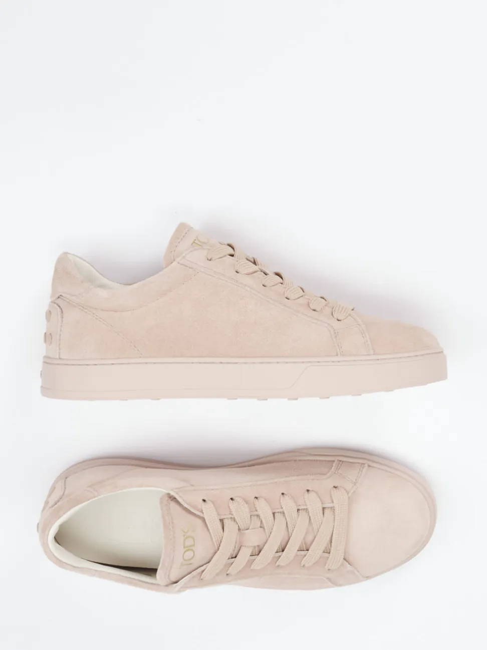 Tod's – Sneaker aus Veloursleder in Beige