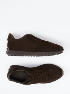 Tod's – Sneaker aus Veloursleder Dunkelbraun
