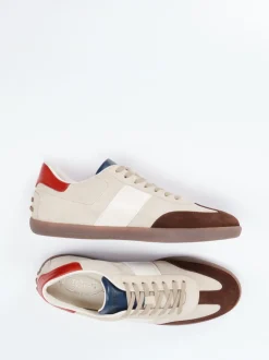 Tod's – Sneaker aus Veloursleder in Beige