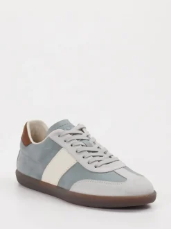 Tod's – Sneaker aus Veloursleder in Blaugrau