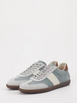 Tod's – Sneaker aus Veloursleder in Blaugrau