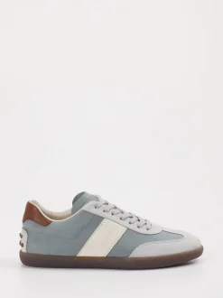 Tod's – Sneaker aus Veloursleder in Blaugrau
