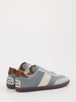 Tod's – Sneaker aus Veloursleder in Blaugrau