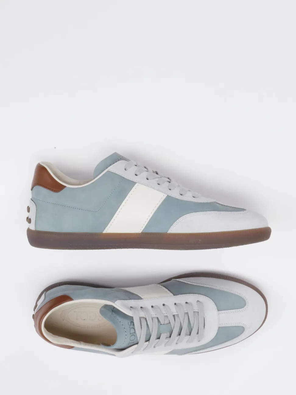 Tod's – Sneaker aus Veloursleder in Blaugrau