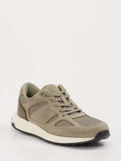 Tod's – Sneaker aus Velour/Textil in Sandbeige
