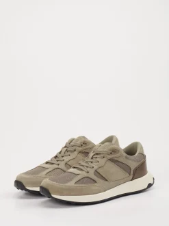Tod's – Sneaker aus Velour/Textil in Sandbeige