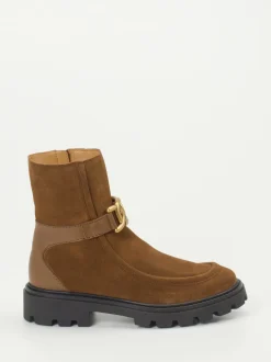 Tod's – Stiefelette aus Veloursleder in Braun