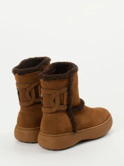 Tod's – Winterboots aus Veloursleder kastanienbraun