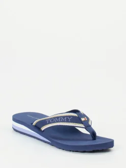 Tommy Hilfiger – Zehentrenner aus Textil in Marineblau