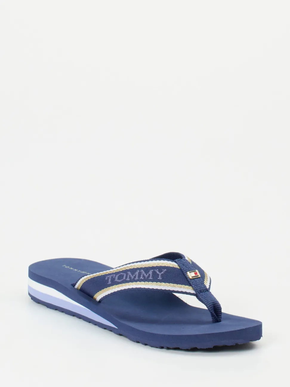Tommy Hilfiger – Zehentrenner aus Textil in Marineblau