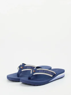 Tommy Hilfiger – Zehentrenner aus Textil in Marineblau