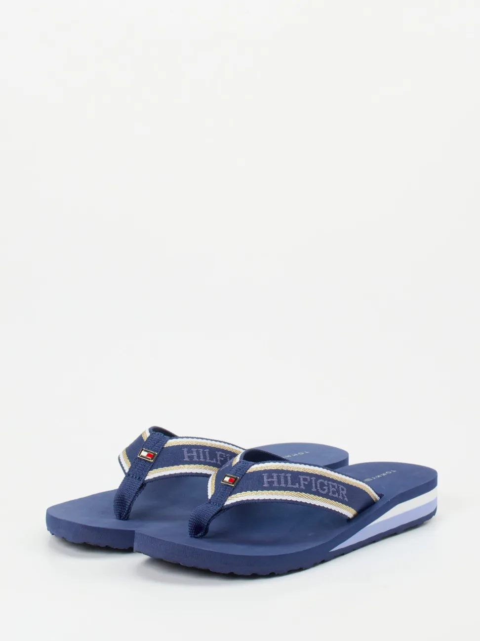 Tommy Hilfiger – Zehentrenner aus Textil in Marineblau