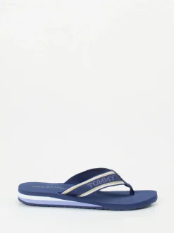 Tommy Hilfiger – Zehentrenner aus Textil in Marineblau