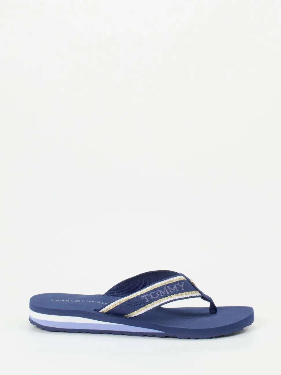 Tommy Hilfiger – Zehentrenner aus Textil in Marineblau
