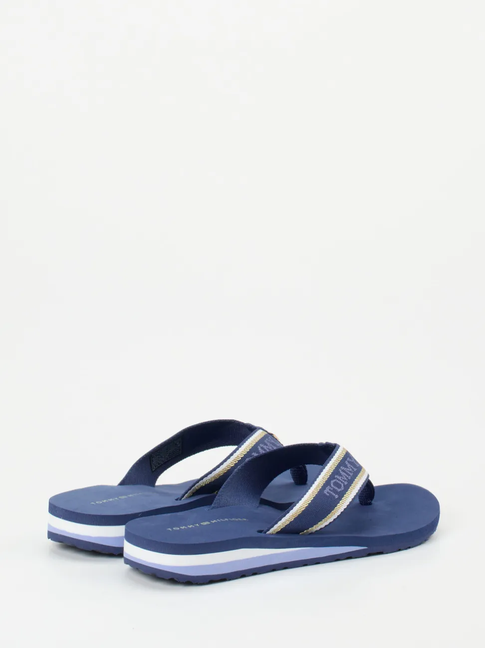 Tommy Hilfiger – Zehentrenner aus Textil in Marineblau