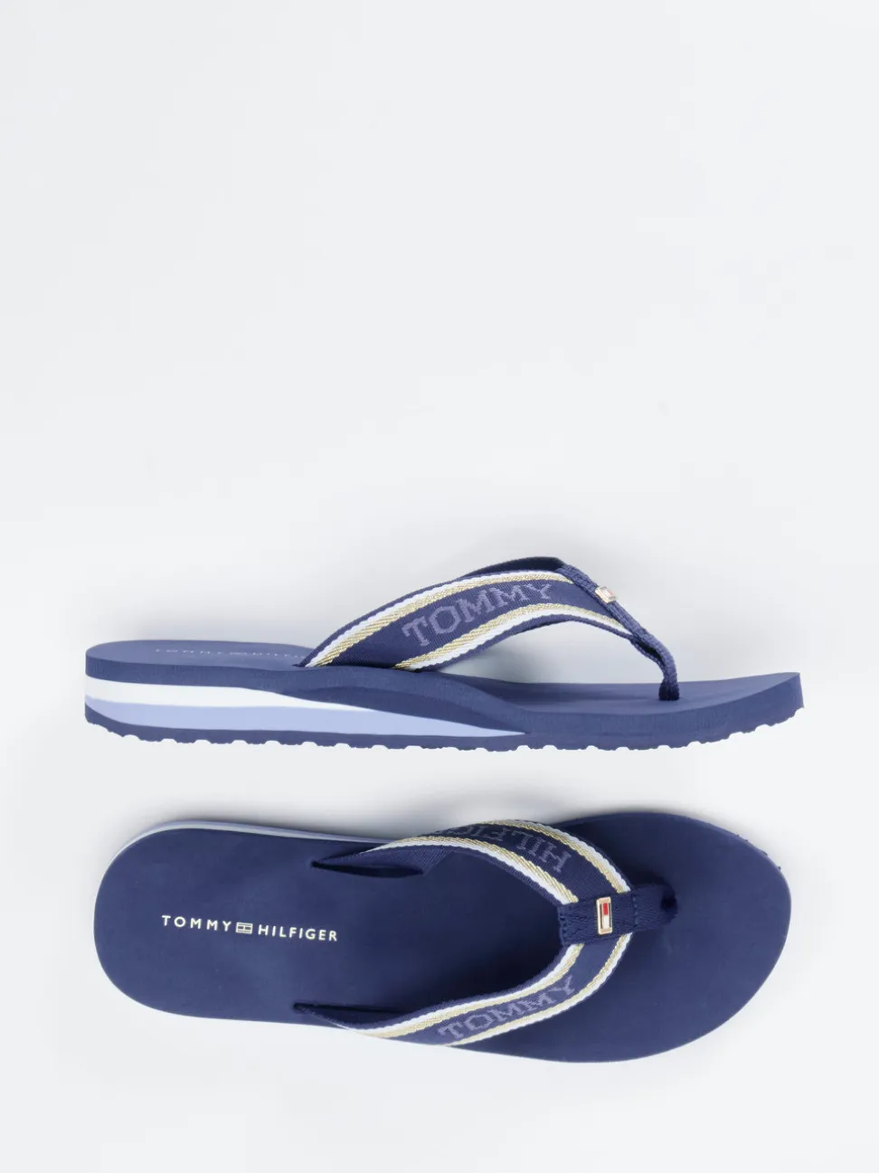 Tommy Hilfiger – Zehentrenner aus Textil in Marineblau