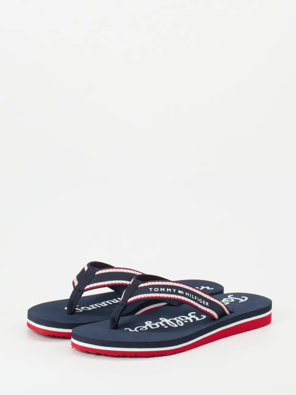 Tommy Hilfiger – Zehentrenner aus Textil Dunkelblau