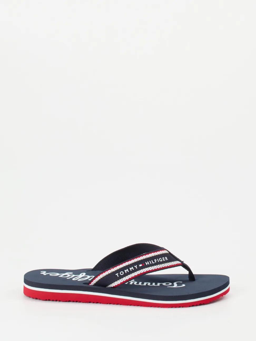 Tommy Hilfiger – Zehentrenner aus Textil Dunkelblau