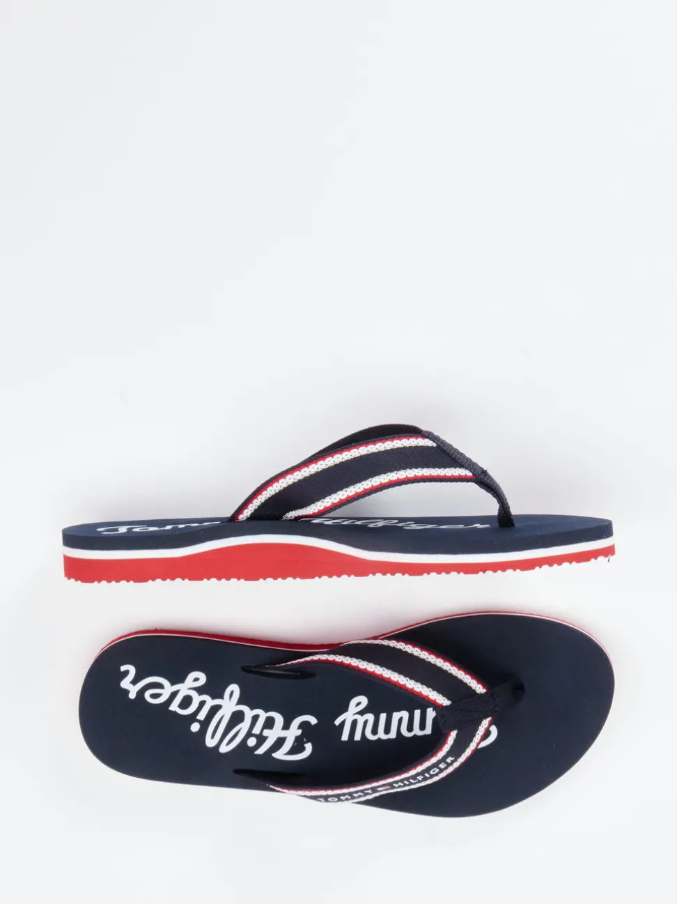 Tommy Hilfiger – Zehentrenner aus Textil Dunkelblau