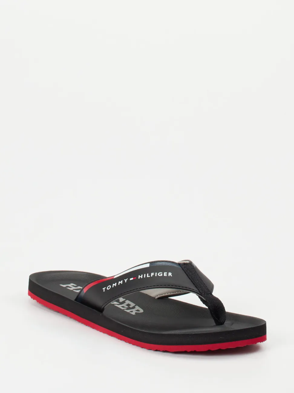 Tommy Hilfiger – Zehentrenner aus Textil schwarz