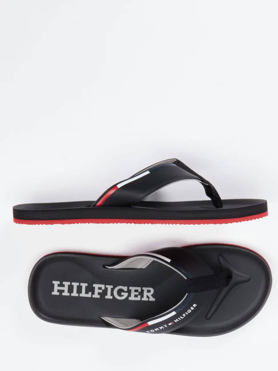 Tommy Hilfiger – Zehentrenner aus Textil schwarz