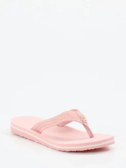 Tommy Hilfiger – Zehentrenner aus Textil in Rosa