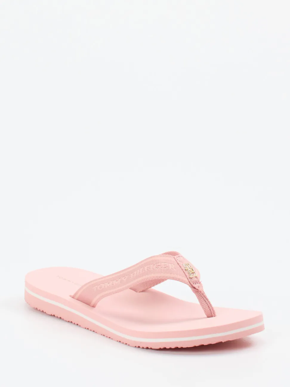 Tommy Hilfiger – Zehentrenner aus Textil in Rosa