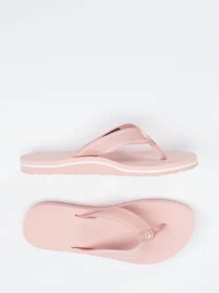 Tommy Hilfiger – Zehentrenner aus Textil in Rosa