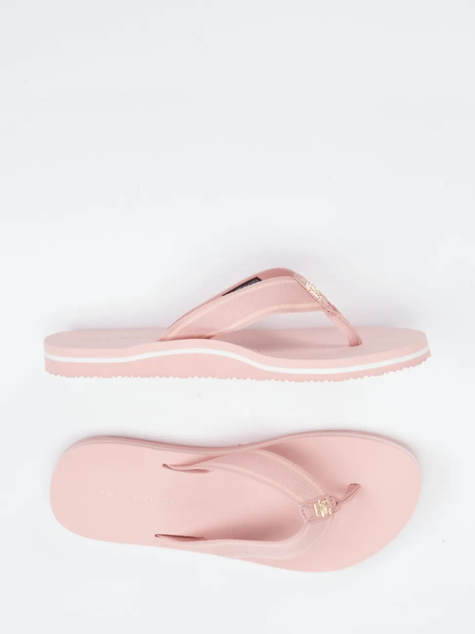 Tommy Hilfiger – Zehentrenner aus Textil in Rosa