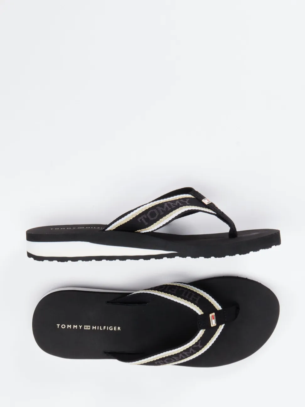 Tommy Hilfiger – Zehentrenner aus Textil Schwarz