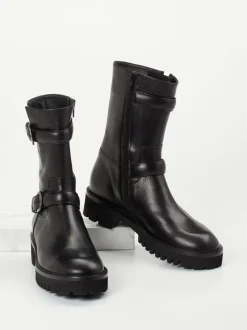 Truman's – Biker-Stiefelette aus Kalbleder schwarz