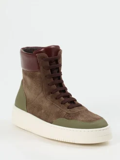 Truman's – High-Top Sneaker aus Veloursleder braun