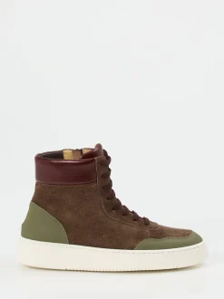 Truman's – High-Top Sneaker aus Veloursleder braun