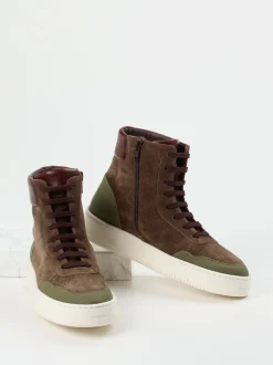 Truman's – High-Top Sneaker aus Veloursleder braun