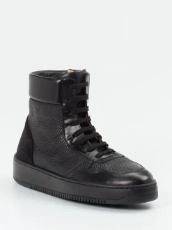 Truman's – High-Top Sneaker aus Hirschleder Schwarz
