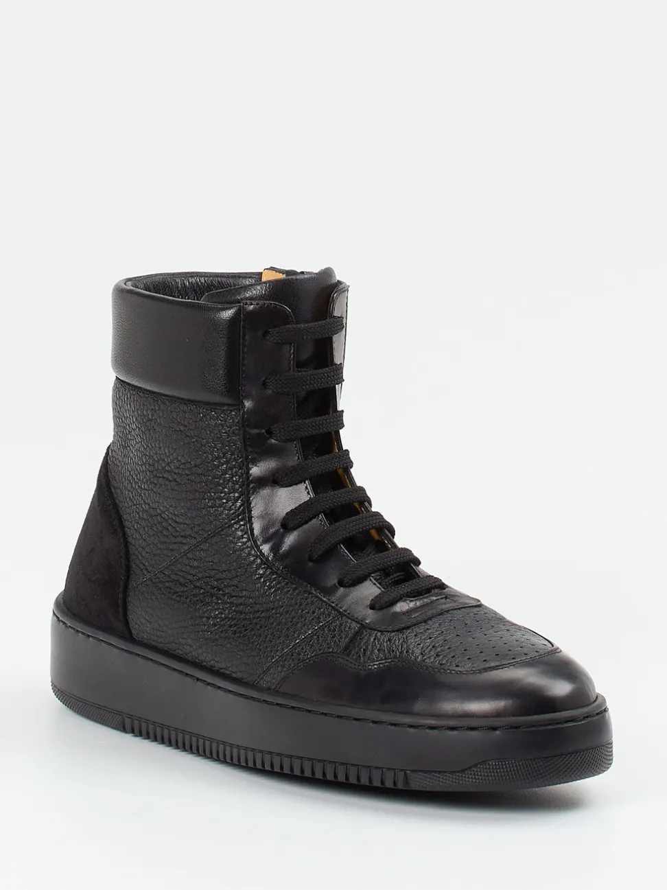 Truman's – High-Top Sneaker aus Hirschleder Schwarz