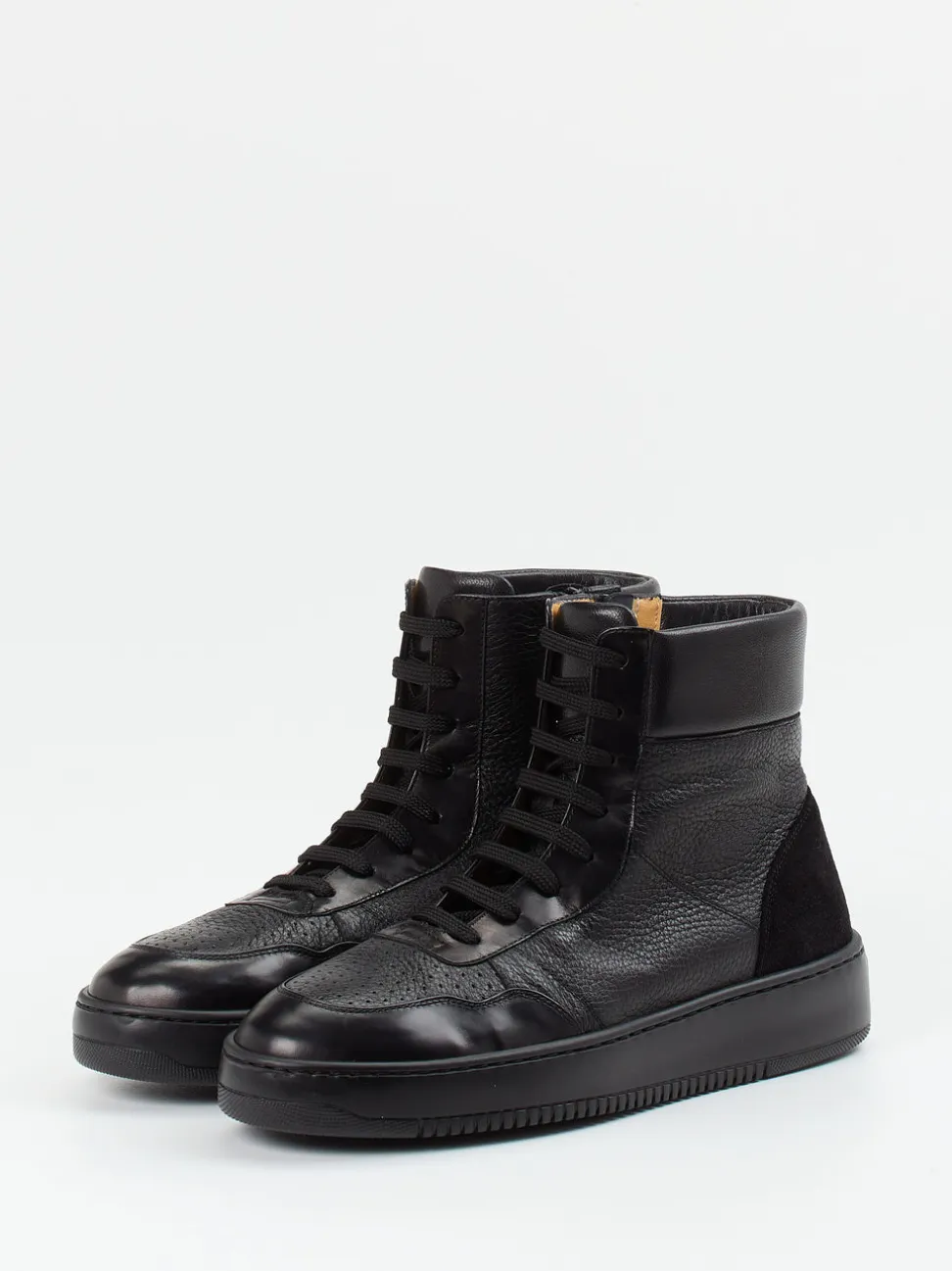 Truman's – High-Top Sneaker aus Hirschleder Schwarz