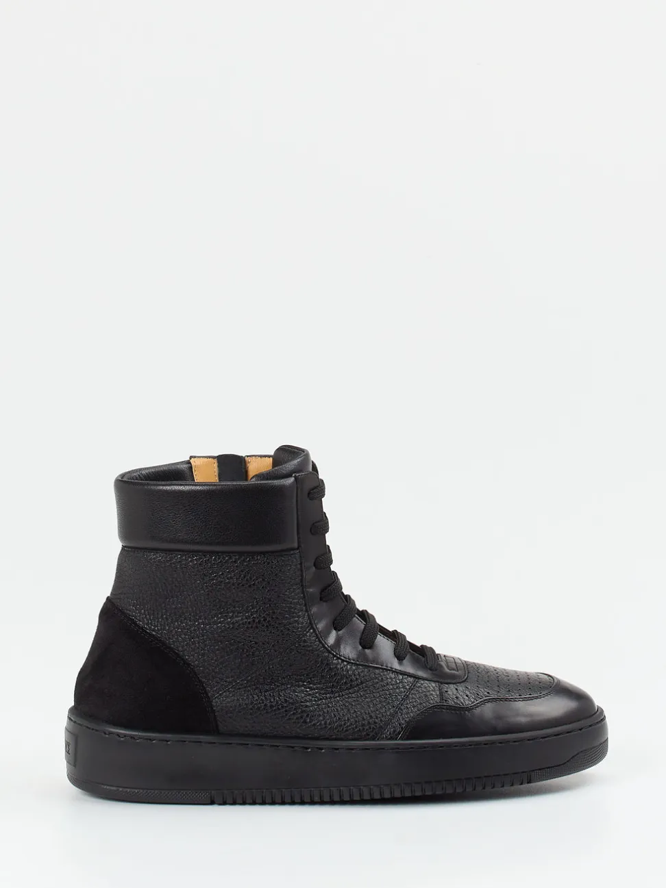 Truman's – High-Top Sneaker aus Hirschleder Schwarz